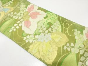 アンティーク　荒波に桐唐草模様織り出し袋帯（材料）